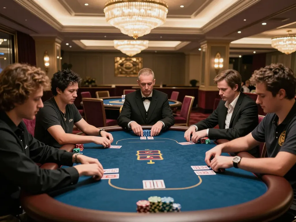 Engaged players strategizing at a VIP poker table, showcasing the thrilling aspect of Vay sòng cực lạ gì.