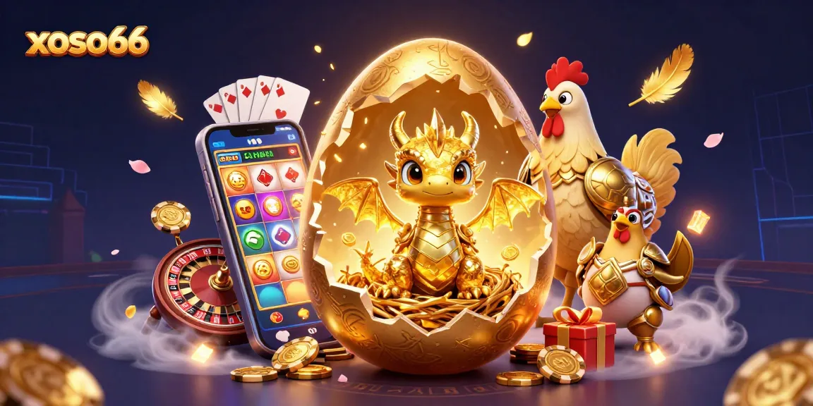 Engage with xoso66 by witnessing a golden dragon on poker chips amid dynamic casino elements.