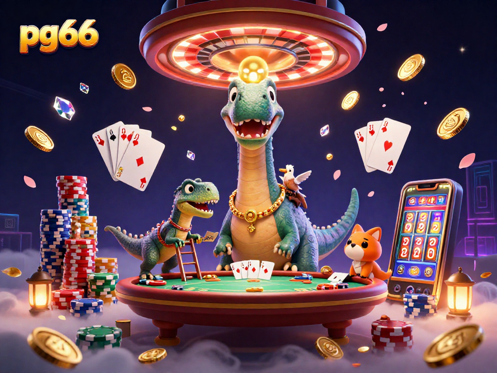 Experience thrilling gameplay at pg66 with a vibrant casino scene full of action and excitement.