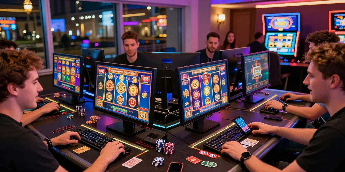 New UK casino sites featuring players engaged in exciting gaming experiences with vibrant graphics and modern technology.