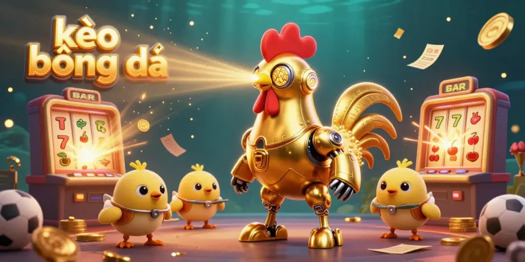 Engage with kèo bóng đá through a vibrant 3D sports betting illustration showcasing thrilling betting elements and characters.