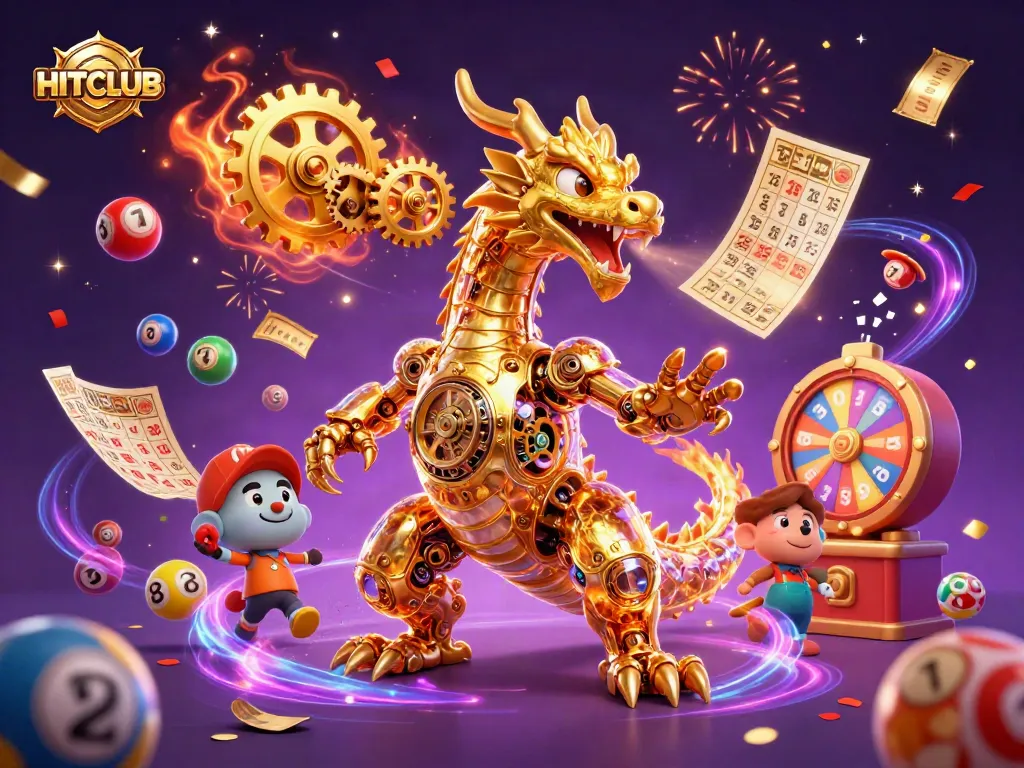 Play exciting games at HITCLUB with golden dragon and thrilling lottery elements.