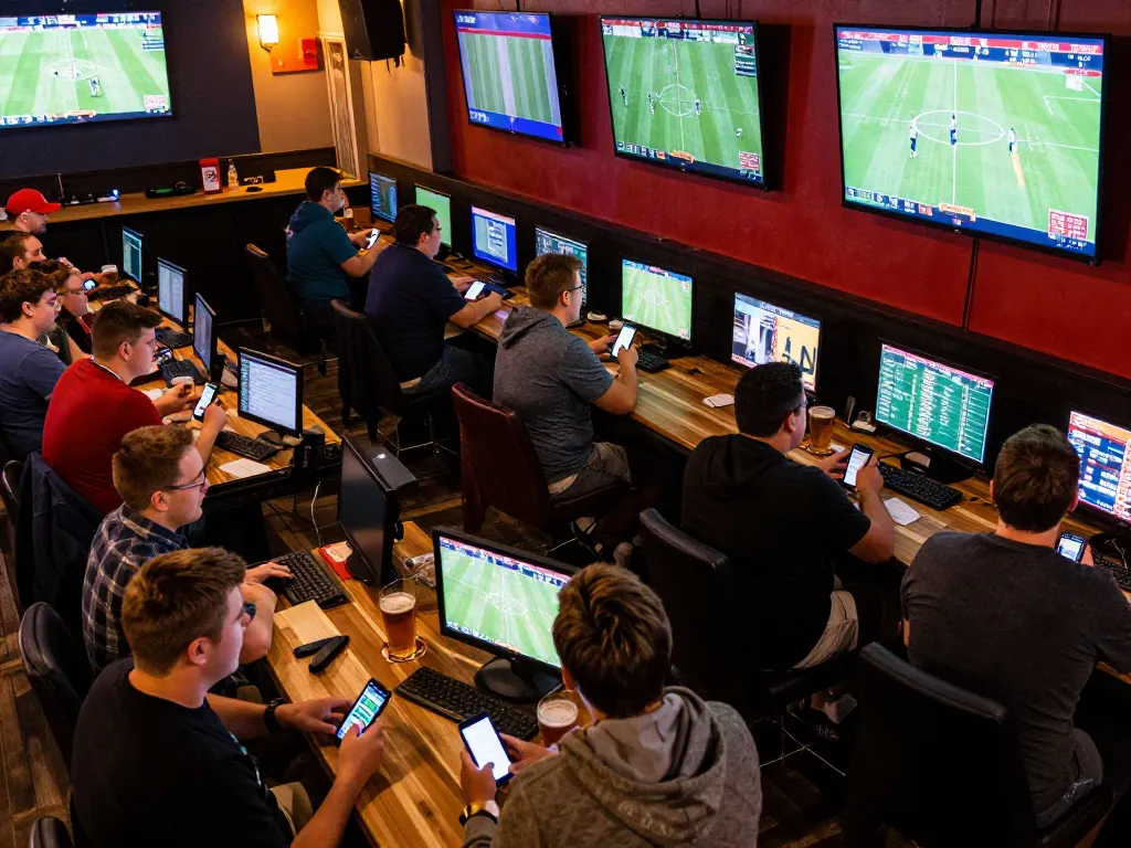 Engaged sports fans using uu88 platform for live betting analysis during an exciting game day