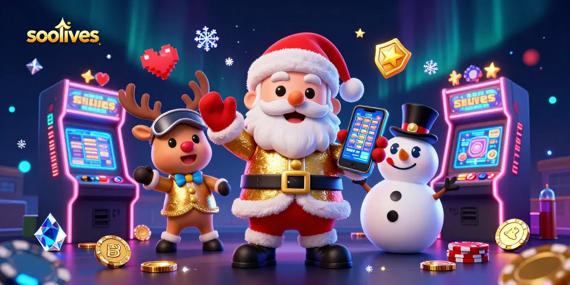 Join Santa Claus and friends in a festive socolives-themed casino scene with jackpot slots!