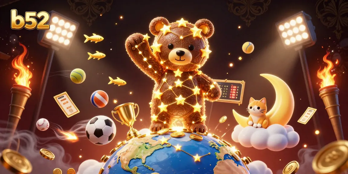 Experience the excitement of b52 casino gaming with a vibrant and dynamic 3D illustration.