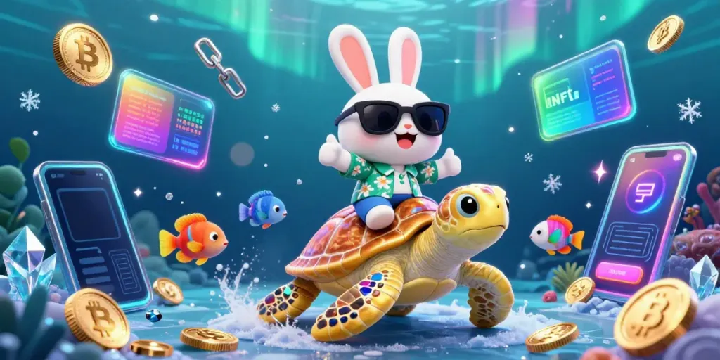 Experience the thrill of F8bet with a vibrant illustration of playful characters in an underwater casino adventure.