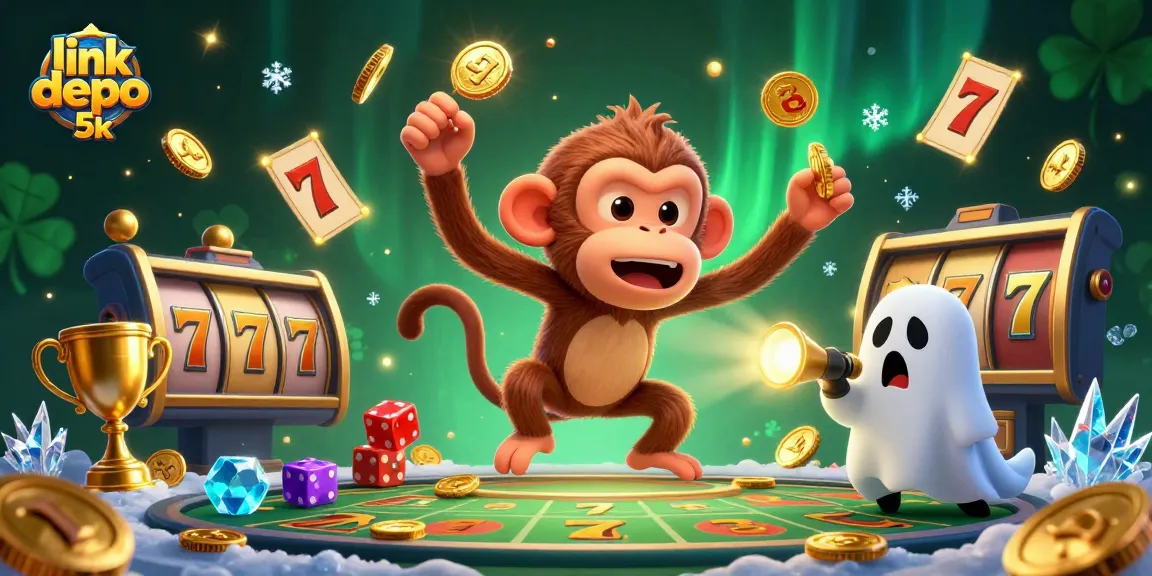 Experience thrilling wins at link depo 5k in this dynamic slot gaming scene with immersive elements.