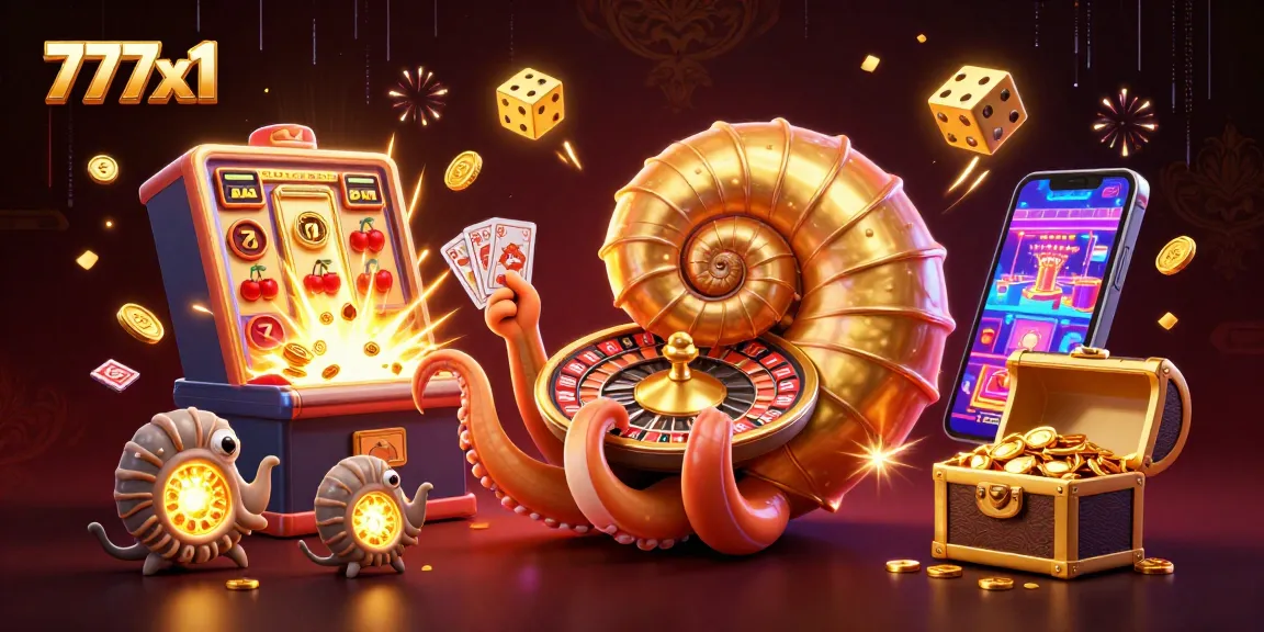 Experience the thrill of gaming at 777x1 with vibrant 3D casino illustrations depicting action-packed scenes.