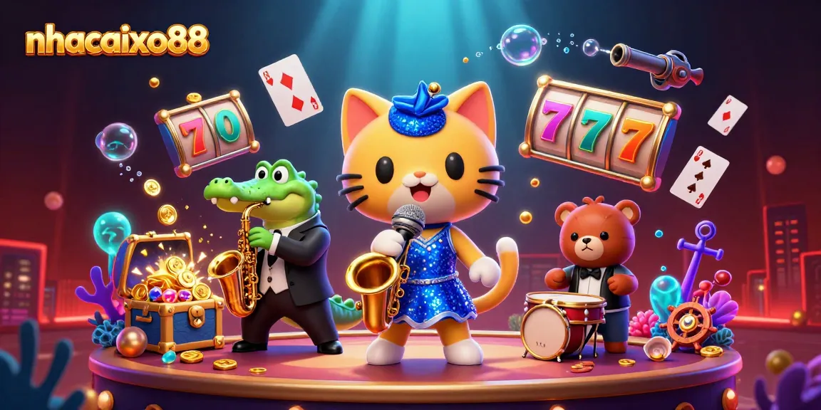 Experience thrilling wins with nhacaixo88 amidst vibrant casino characters and dynamic gaming elements.