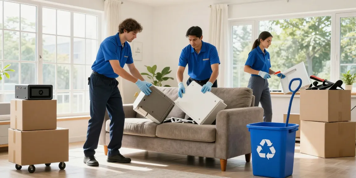 Efficient london house clearance service team removing bulky items from a clean home