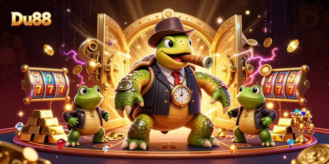 Win big at Du88 with a vibrant 3D casino scene filled with treasure and excitement.