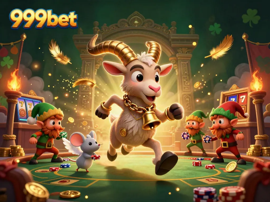 Experience the festive fun at 999bet's holiday-horror casino with Krampus and mischievous characters.