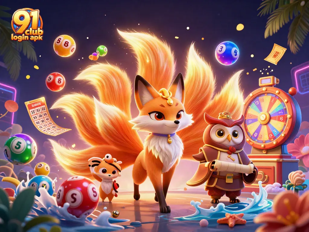 Experience winning fun with 91 club login apk featuring colorful lottery balls and vibrant gaming elements.