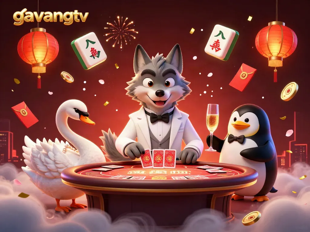 Engage in epic gaming at gavangtv with a debonair wolf, elegant swan, and sophisticated penguin!