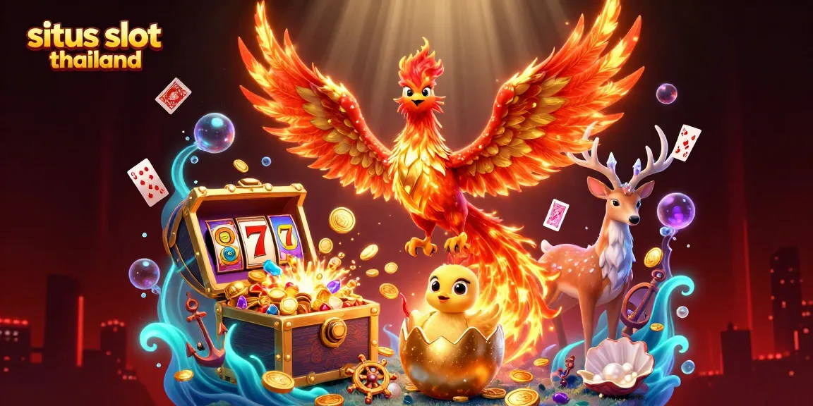Experience captivating gaming with situs slot thailand's vibrant scenes featuring phoenix and slot elements.