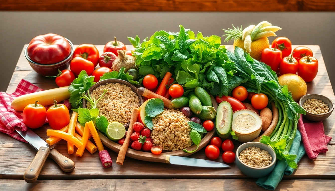 Explore a delicious array of healthy food including fresh fruits and vegetables, promoting nutritious eating.