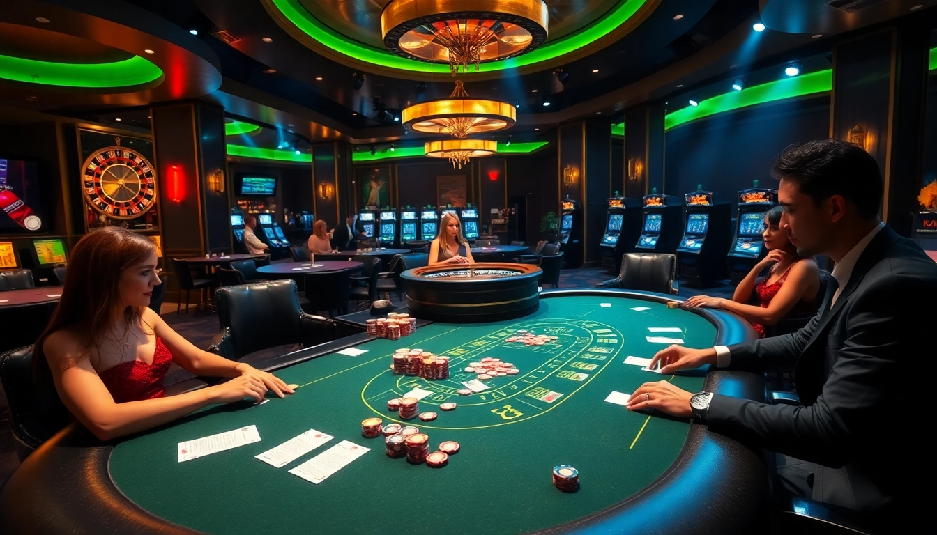 Intense poker game at nhà cái rr88, highlighting vibrant chips and dramatic lighting.