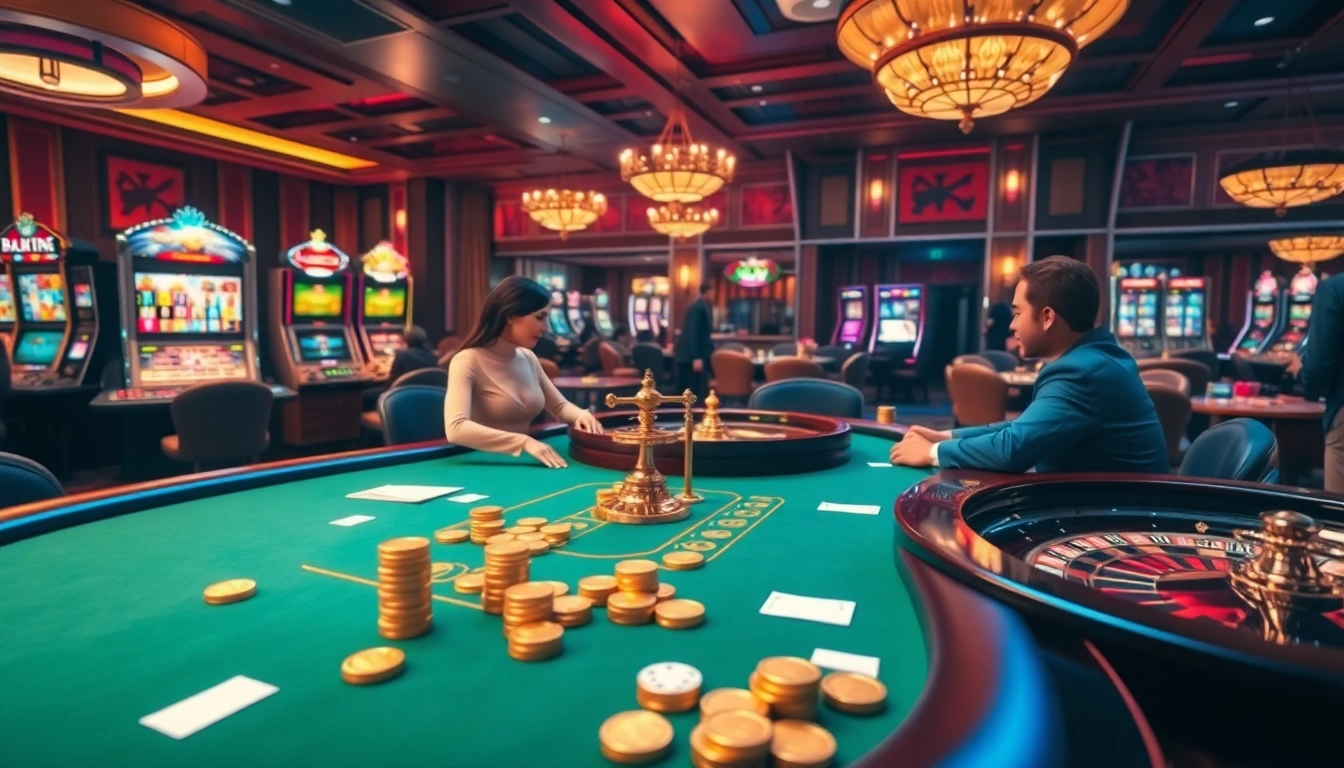 KJC.Marketing highlights excitement at a luxurious casino table with players and vibrant gaming elements.