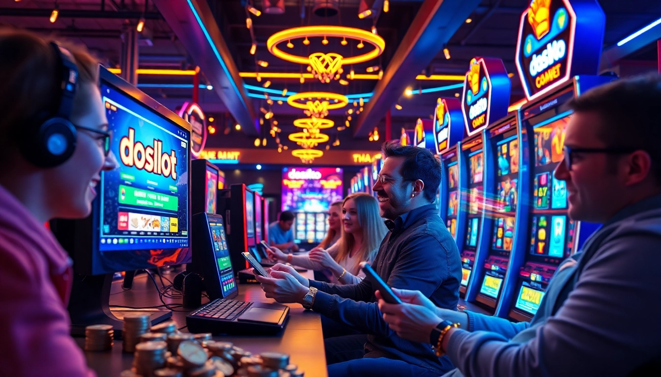 Experience the thrill of doaslot gaming with lively players and vibrant machines.