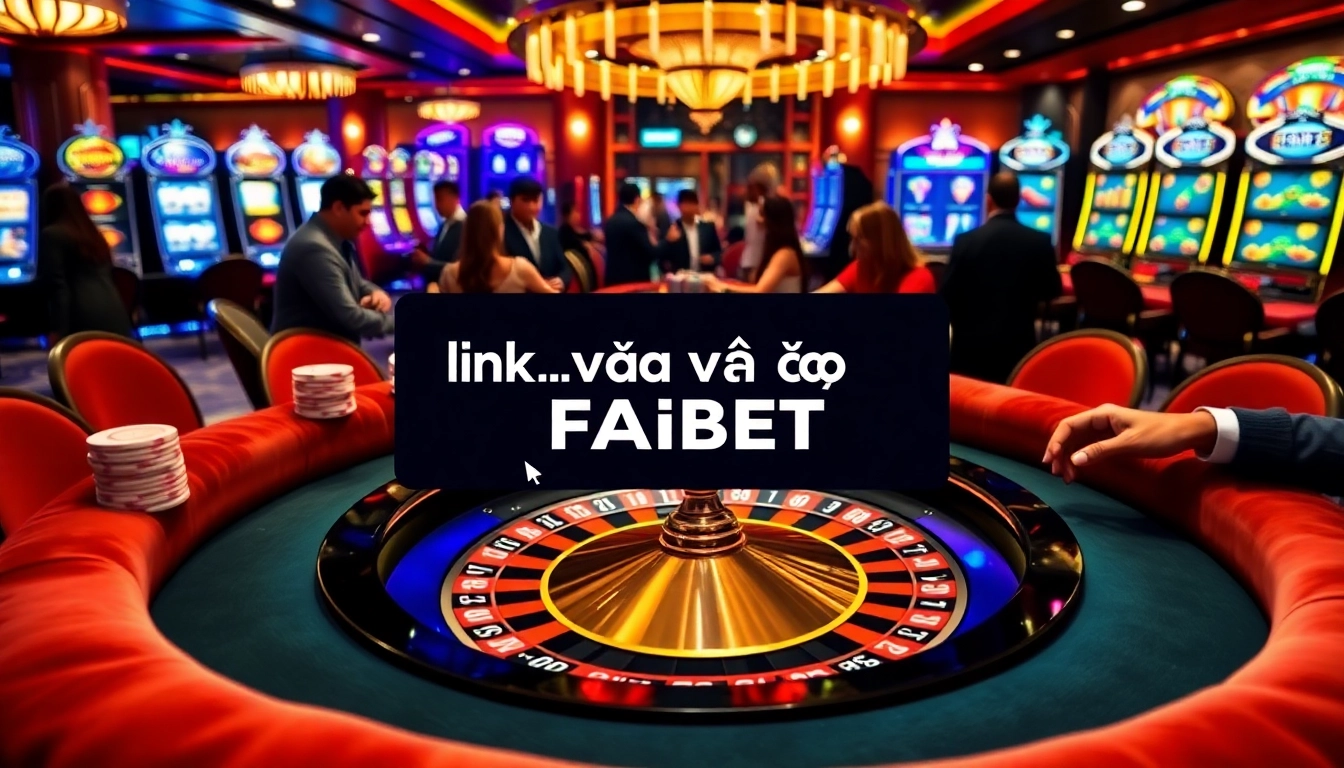 Engage with thrilling gameplay at FABET, featuring poker chips and a roulette wheel.