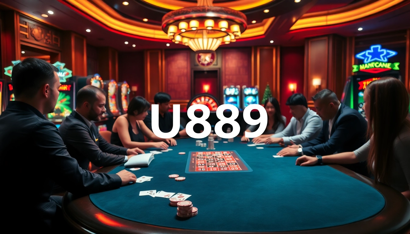 Players engaging in high-stakes poker at U888 casino, highlighting excitement and strategy.