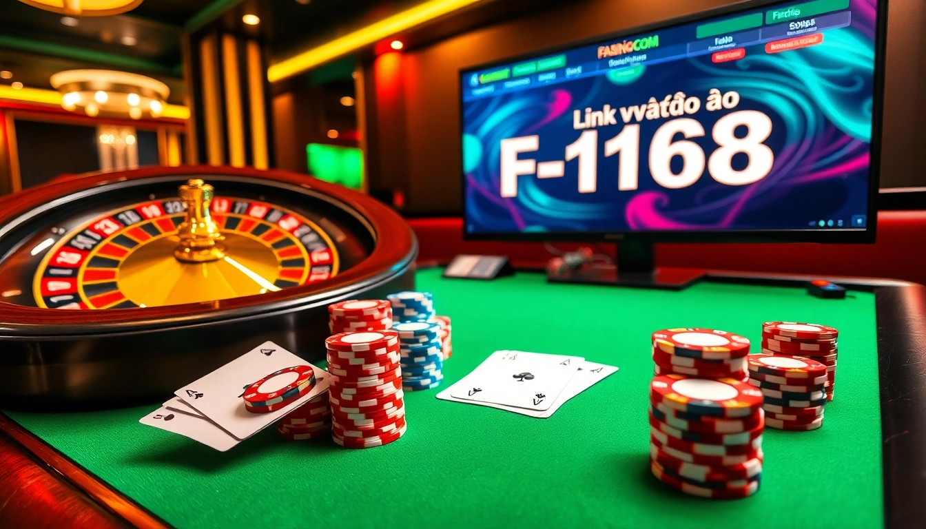 Experience the thrill of Link vào F168 with vibrant casino elements and online gambling interface.