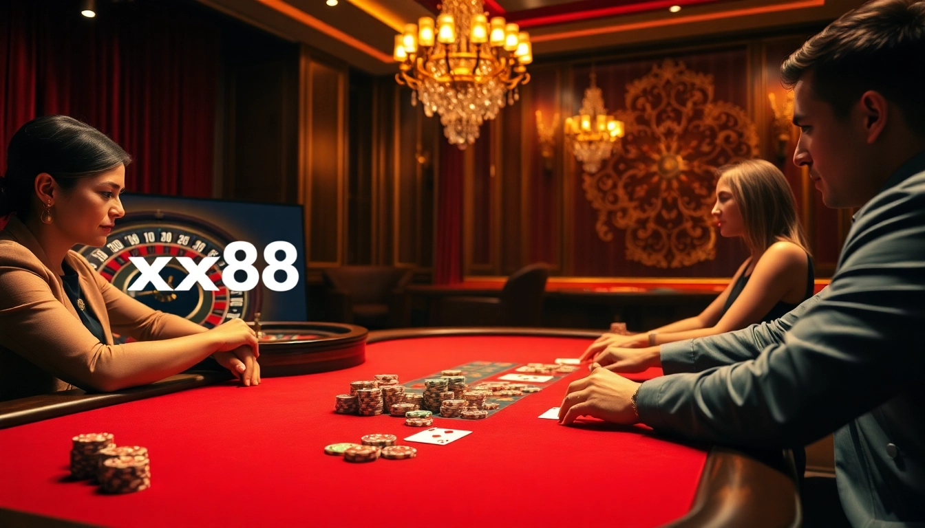 Experience high-stakes poker action at https://xx88.promo/ with exciting bets and opulent casino vibes.