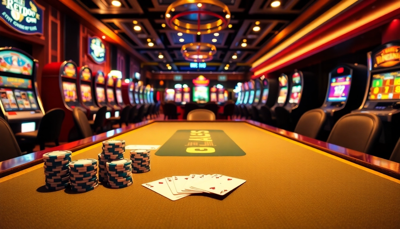 KJC members engaging at a high-stakes poker table amidst a luxurious casino atmosphere.