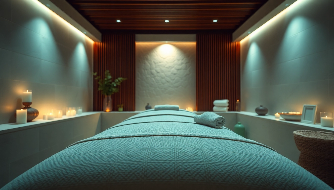 Spa Ads showcasing a serene and inviting massage room with ambient lighting, plush towels, and calming decor.