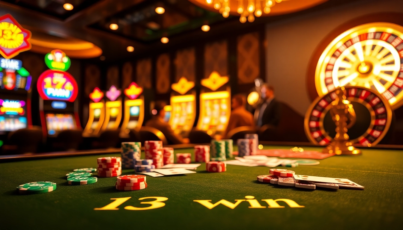 Experience the thrill of gameplay at 13win with vibrant casino tables and exciting gaming elements.