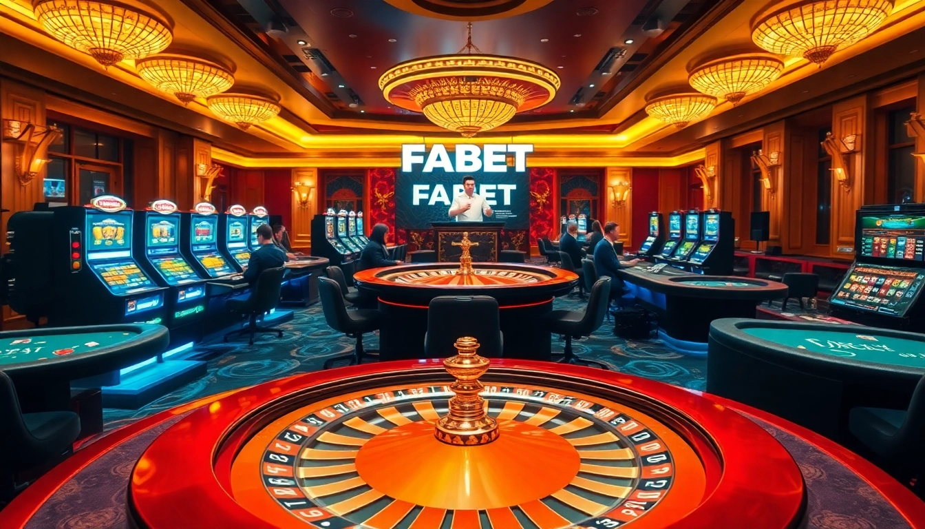 Engage in thrilling games at FABET's online casino, with vibrant tables and exciting interactions.