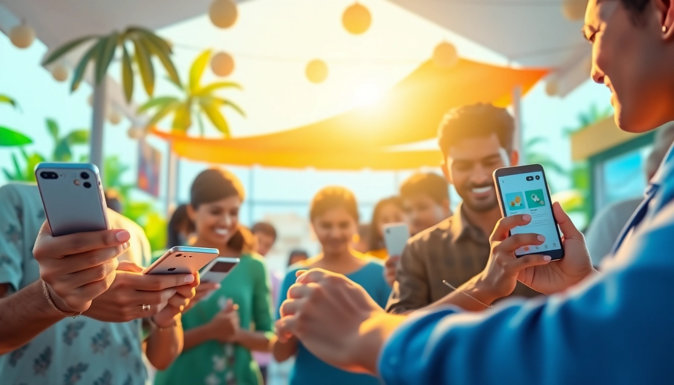 Engaging digital marketplace scene featuring Hela Ads, showcasing user interaction with Sri Lanka's ad platform.