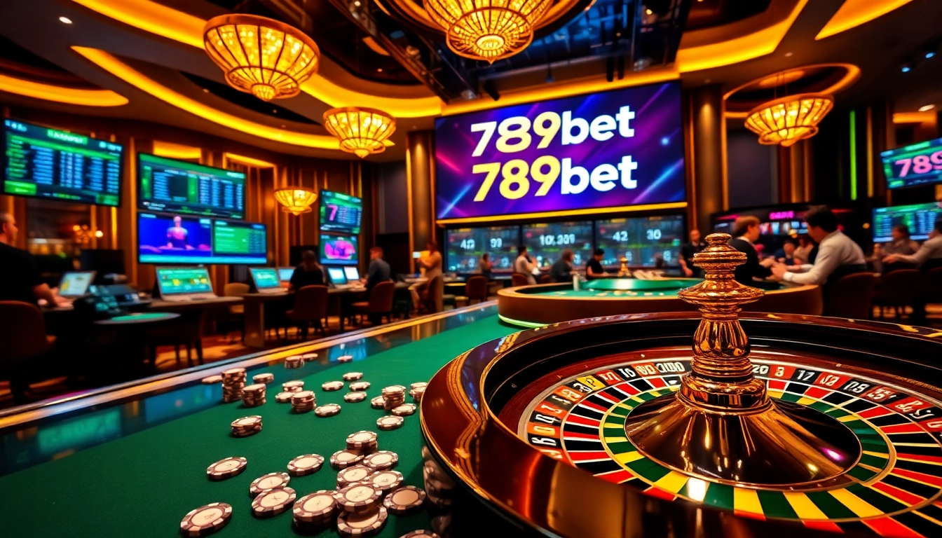 Exciting casino scene at 789bet featuring live betting interface and poker action.