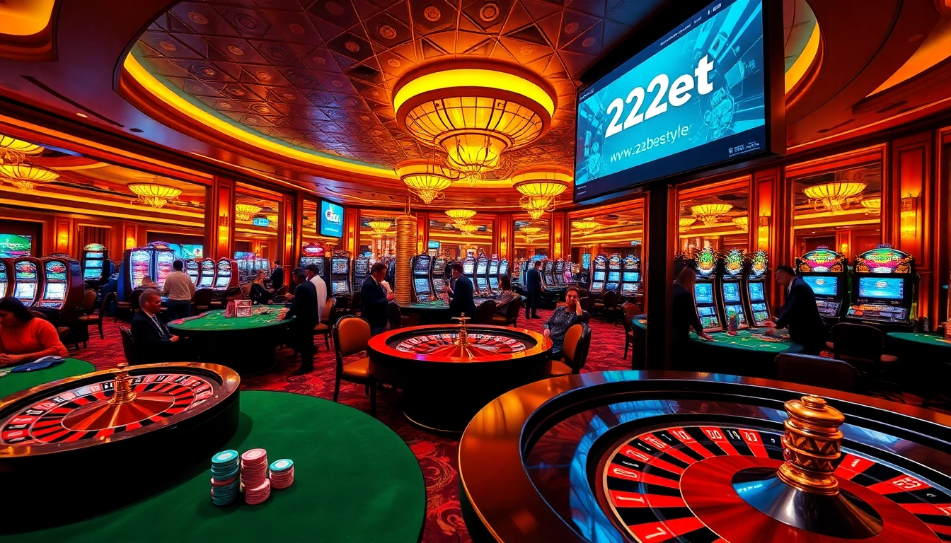 Experience thrilling gameplay at https://22bet.style with vibrant casino tables and exciting slot machines.
