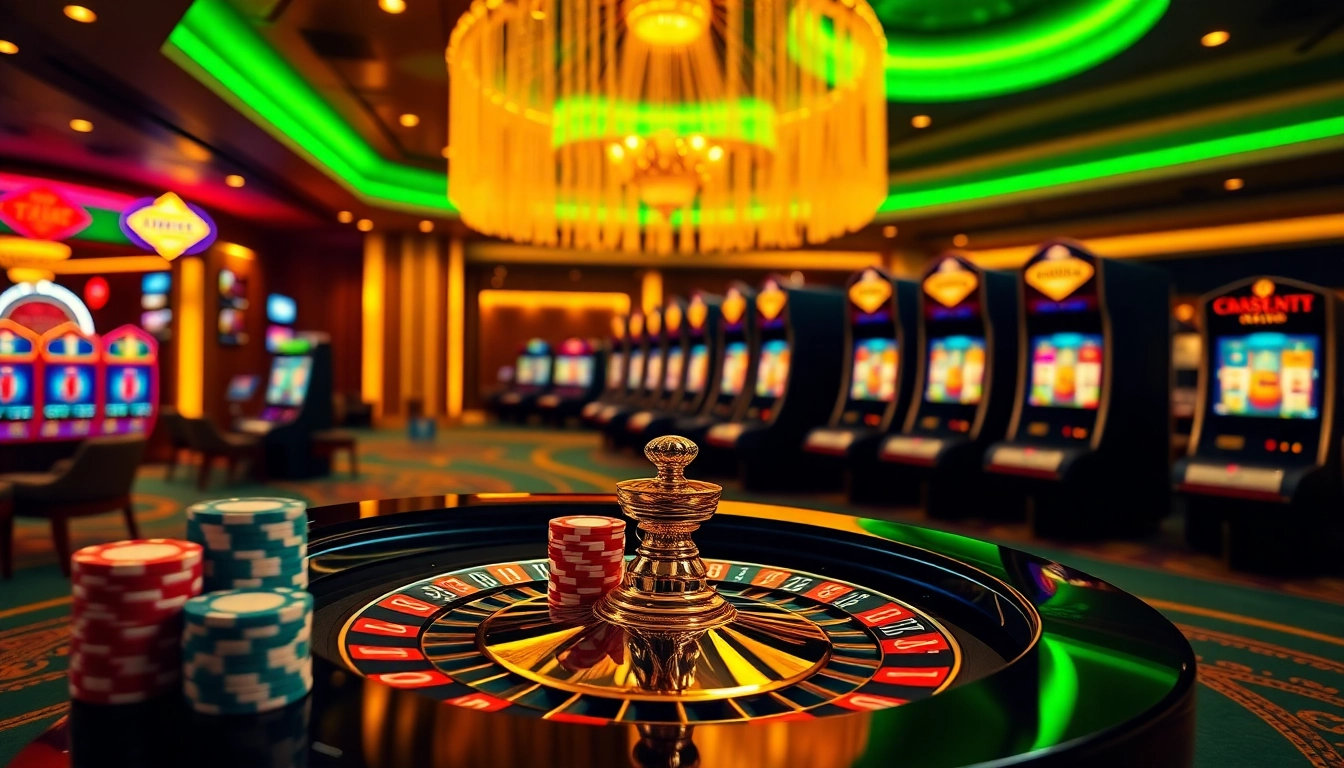 Engaging online gambling atmosphere at https://five88v.net featuring vibrant roulette and poker chips.