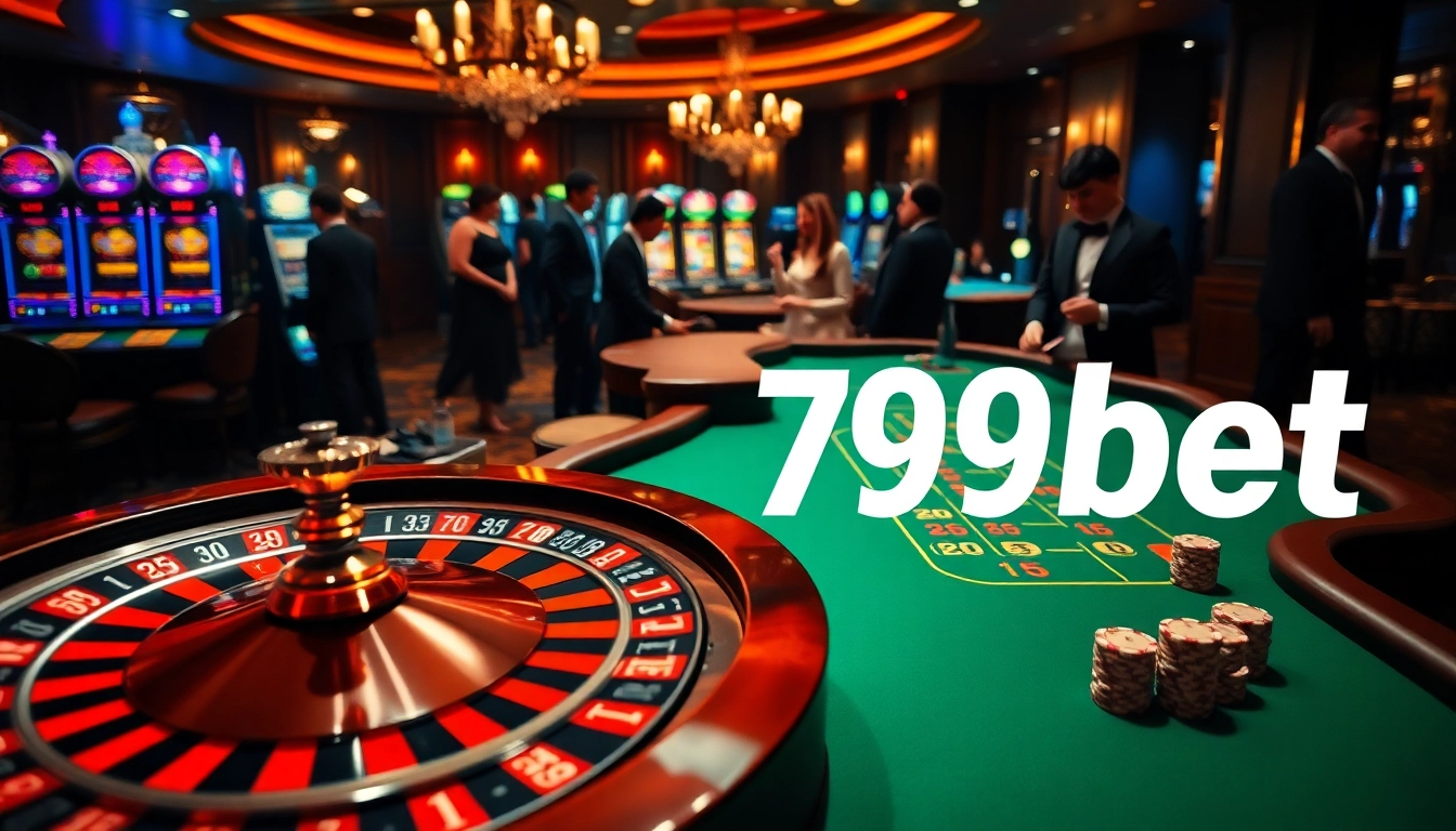 Engage in thrilling casino games with 789bet among elegant players and vibrant gaming tables.