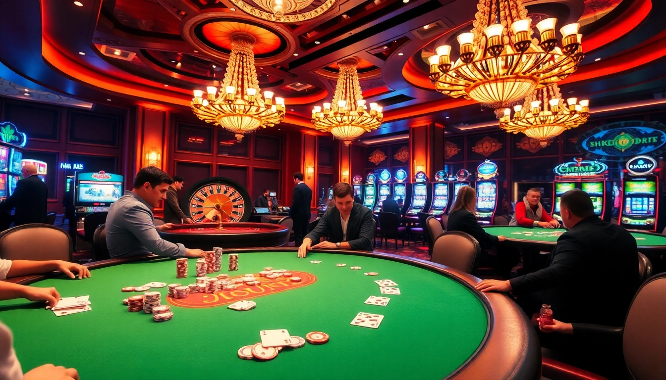 Players engage in strategic poker action while employing game ai techniques at a luxurious casino table.
