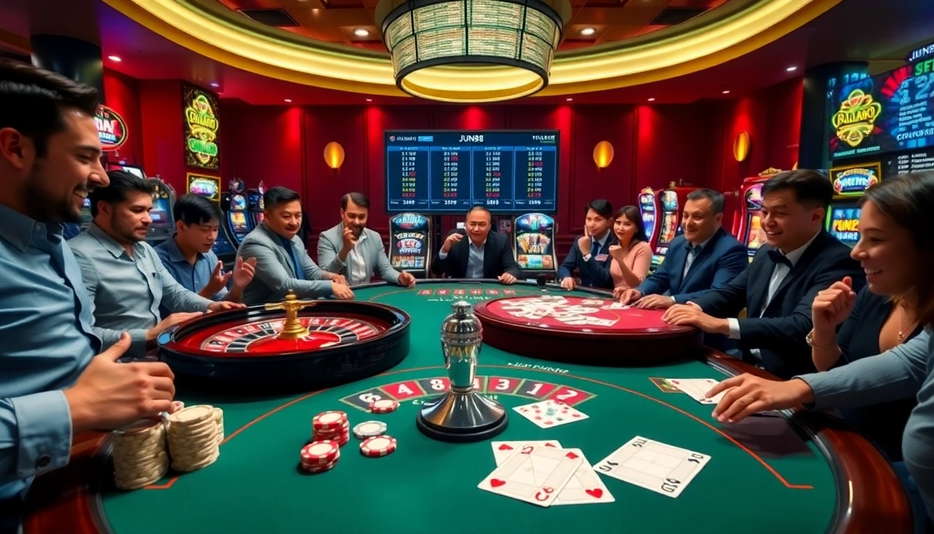 Experience the excitement of online gambling at https://jun88pl.com/ with vibrant casino visuals.