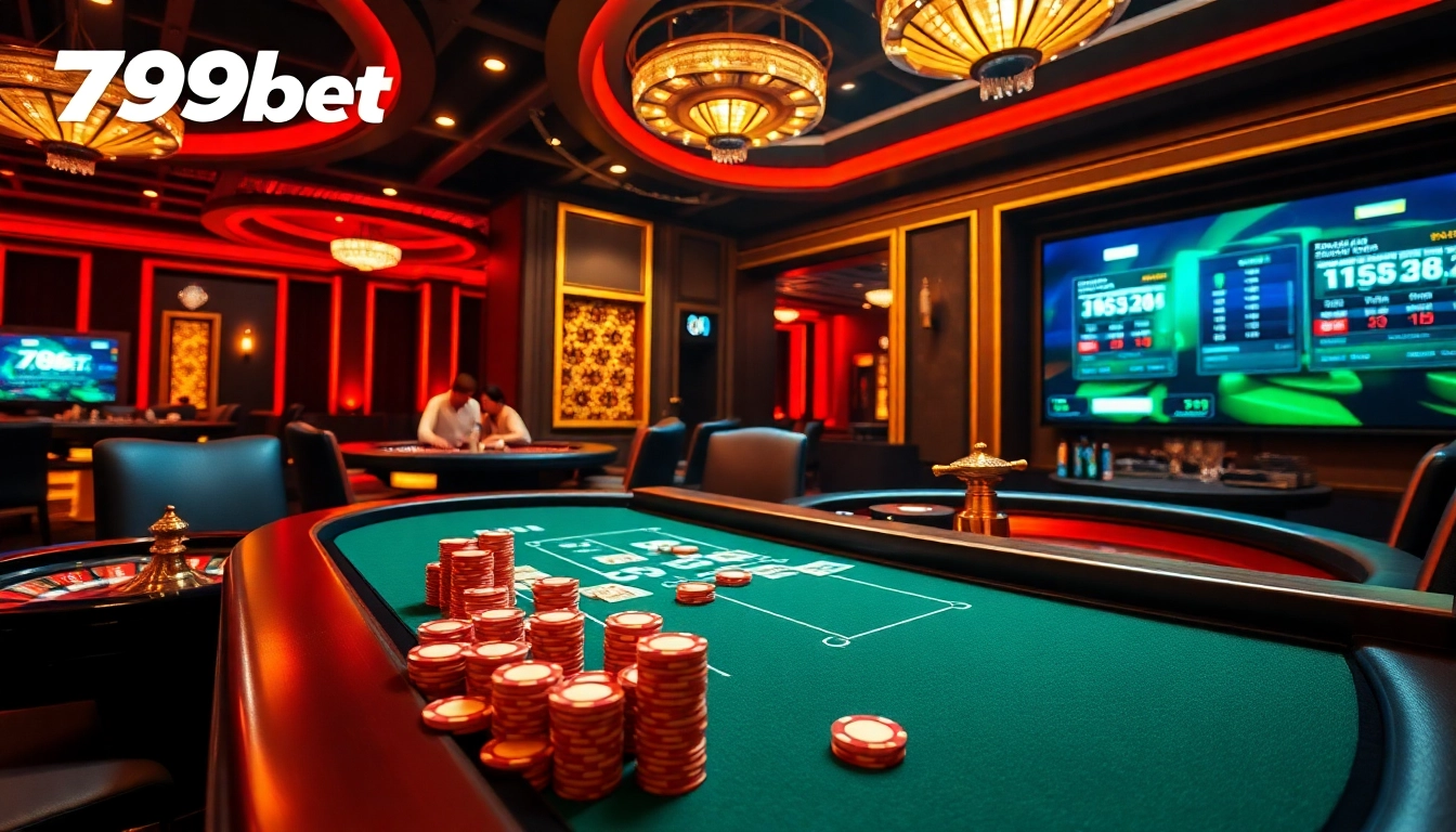 Experience the thrill of winning at 789bet with a luxurious casino setup featuring poker, roulette, and digital gaming.