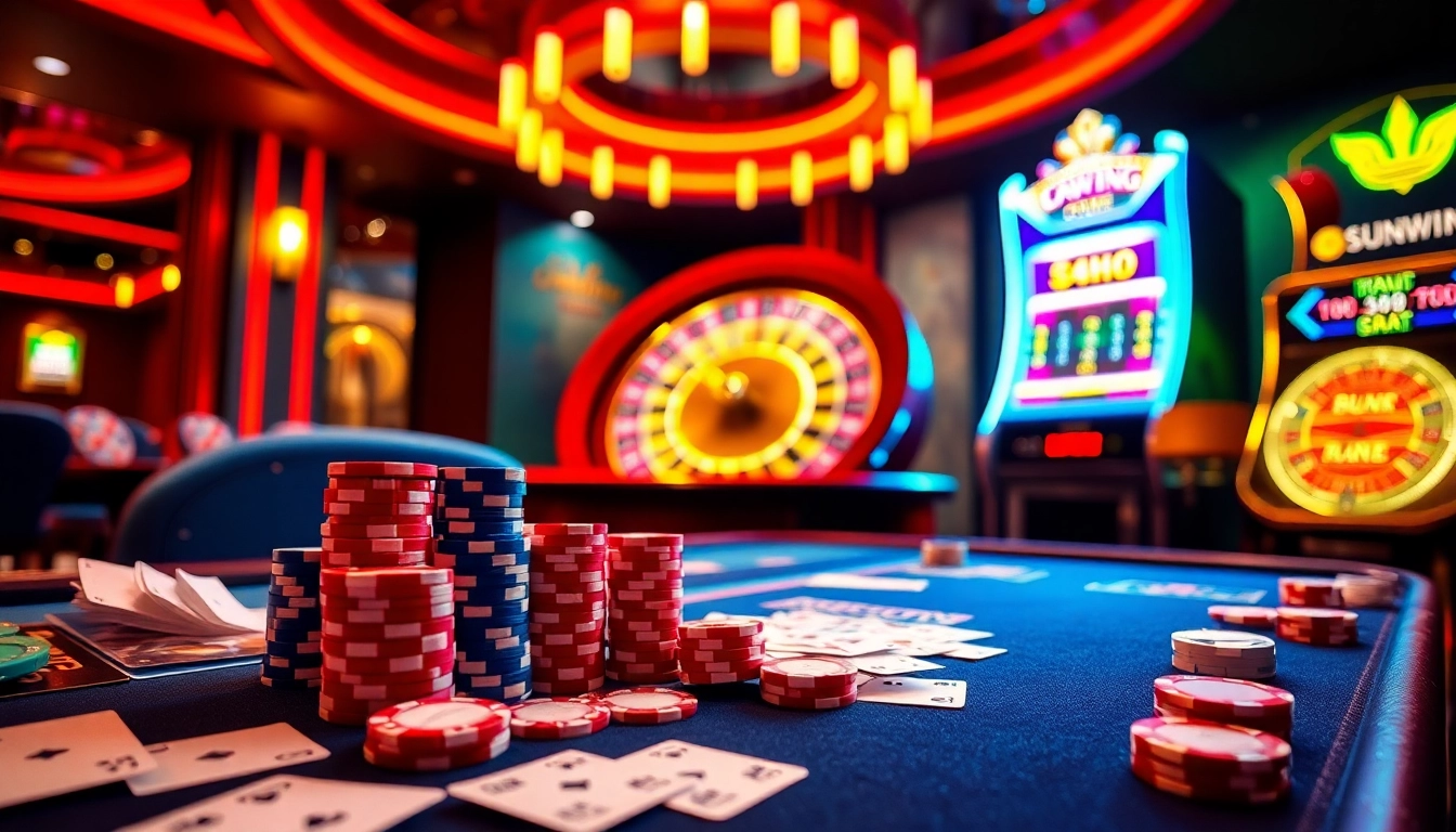 Experience the excitement of gambling at https://sunwin2.co/ with vibrant casino tables and winning vibes.