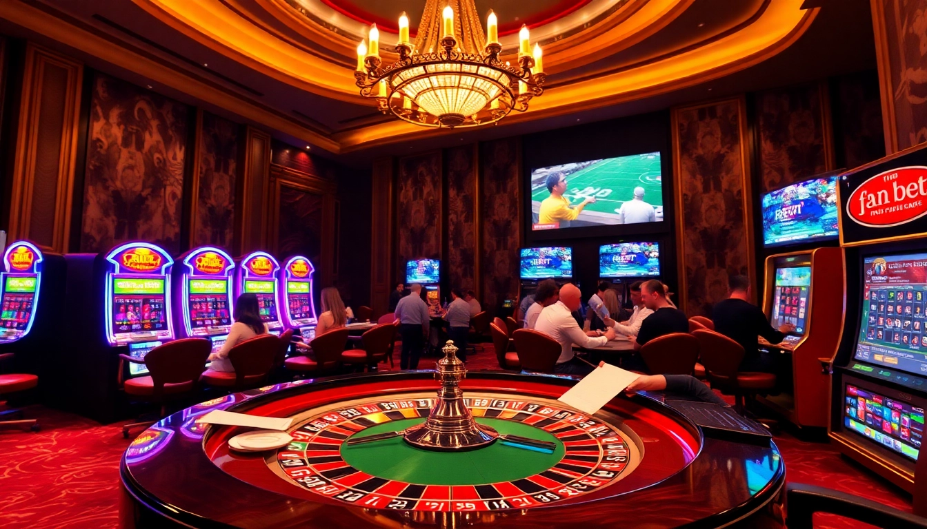 Experience thrilling action at the fa bet casino with players engaged in a roulette game.
