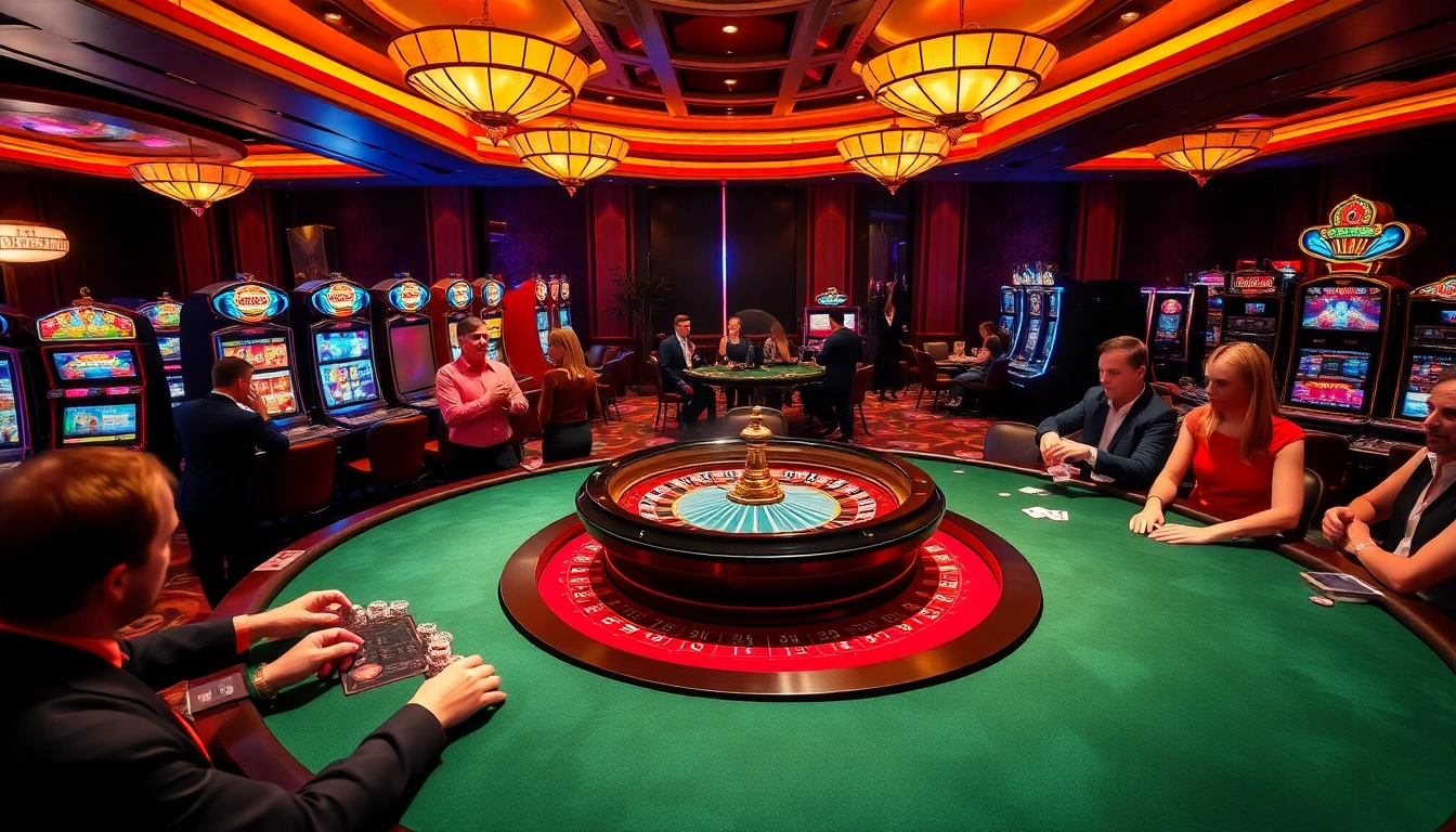 The vibrant atmosphere of https://www.vvjl11.com/ showcasing excitement at casino tables and slots.