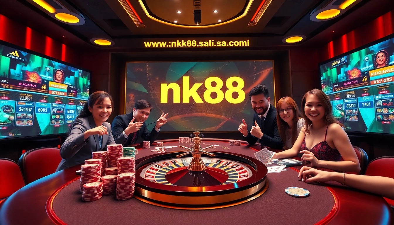 Experience thrilling gameplay at https://nk88.sa.com/ with vibrant casino scenes and engaging players.