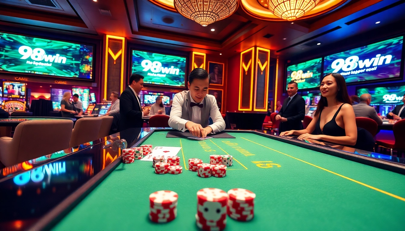 Experience high-stakes excitement at 98win with vibrant gaming tables and lively gameplay.