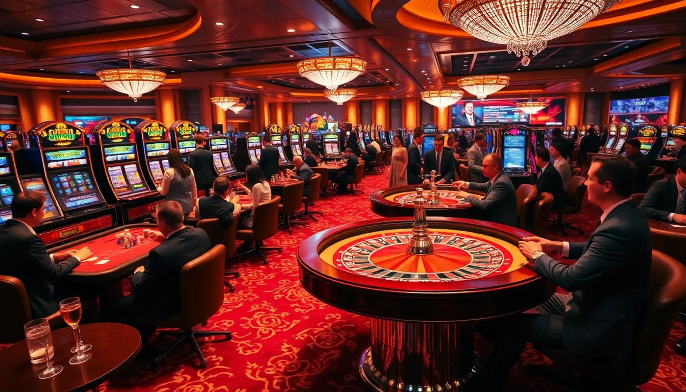 Engaging scene of kjc live gaming with players at a casino table, showcasing excitement and luxury.