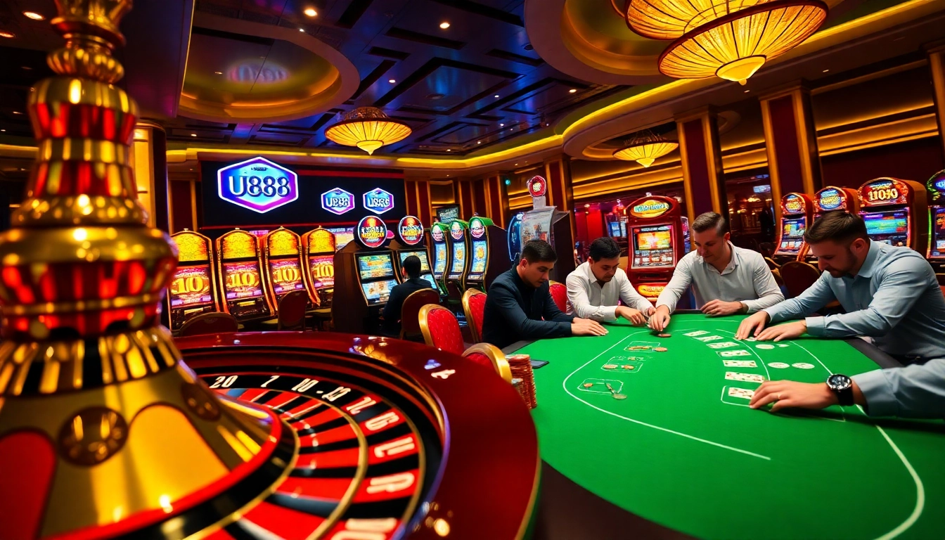 Experience the thrill of U888 online gambling with vibrant slot machines and intense poker action.