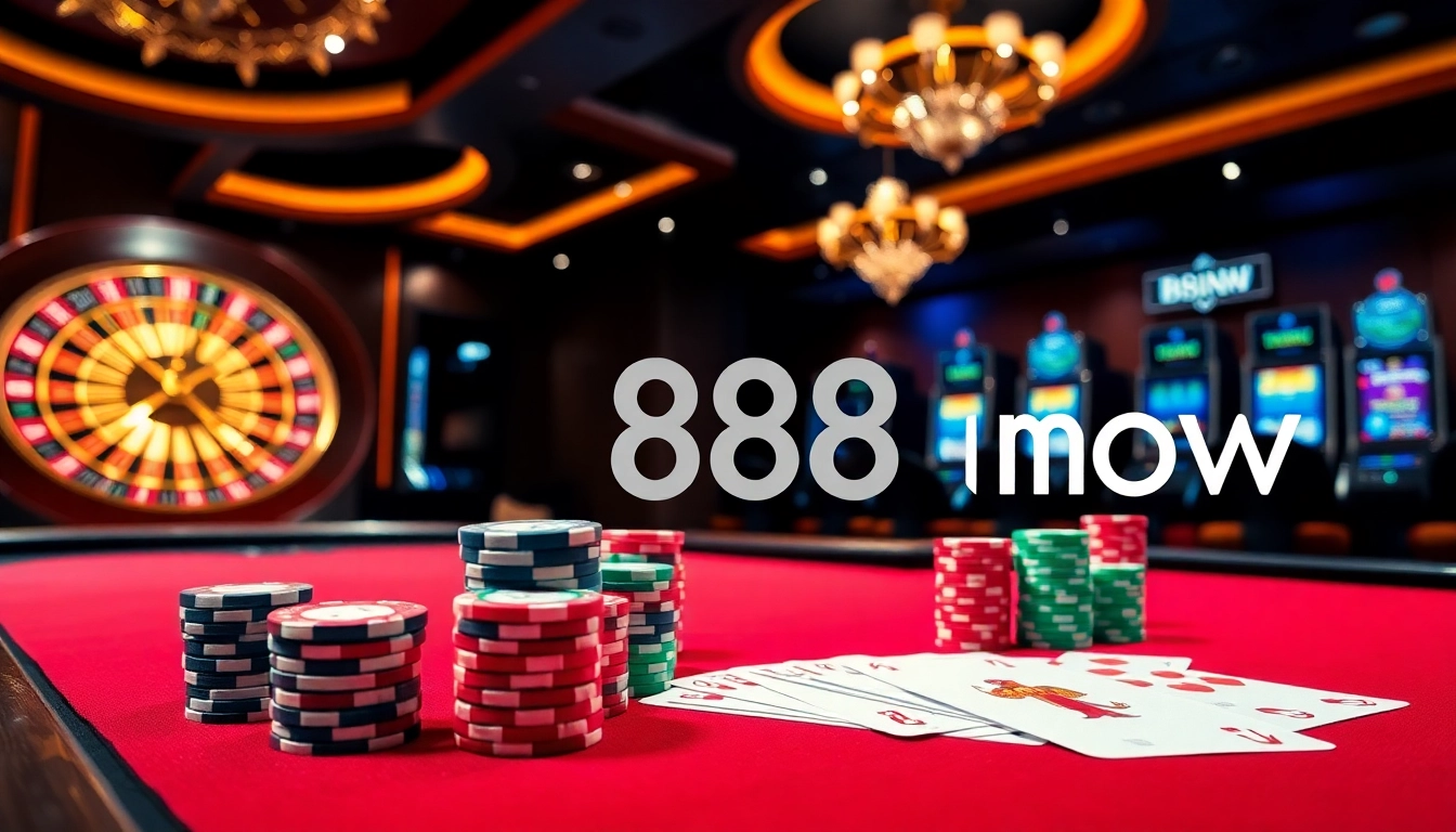 Experience the excitement of 888now with a luxurious casino scene featuring vibrant poker action.