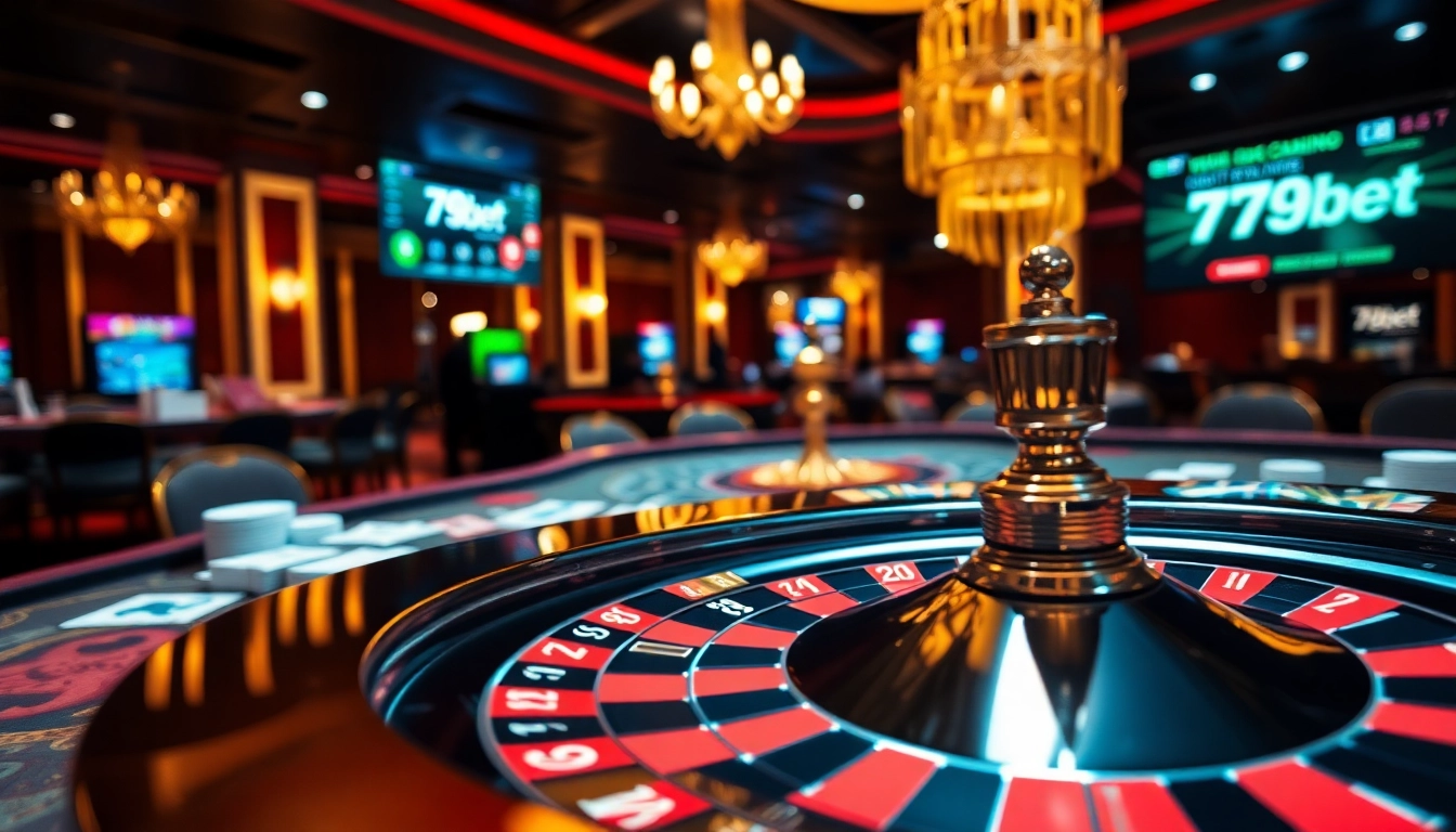 Experience the thrill at 789bet with an elegant casino scene featuring exciting games.