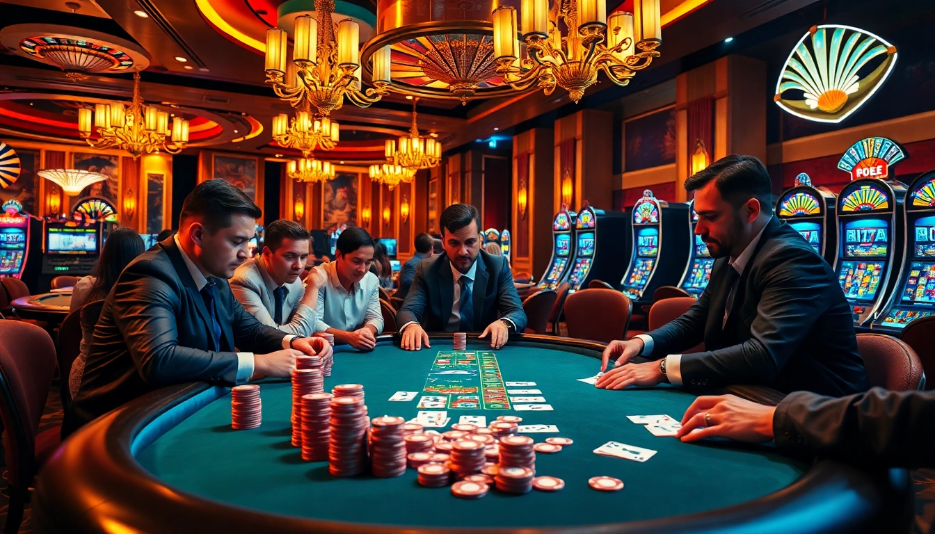 Engaged players strategizing in a high-stakes poker game at https://gg88.co.com/ casino.