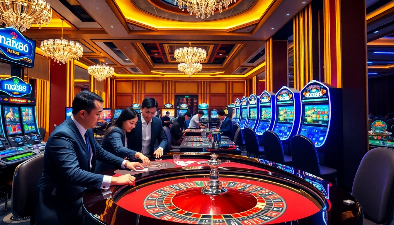 Experience thrilling gameplay at nhà cái xx88 with players strategizing at casino tables.